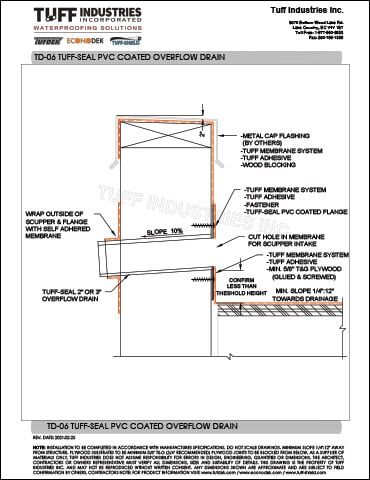 TD-06-TUFF-SEAL-PVC-COATED-OVERFLOW-DRAIN