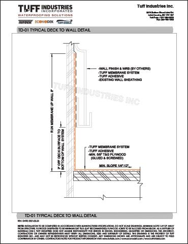 TD-01-TYPICAL-DECK-TO-WALL-DETAIL TD-01-TYPICAL-DECK-TO-WALL-DETAIL
