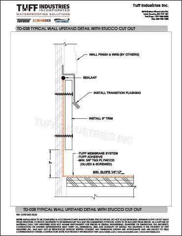 TD-03B-TYPICAL-WALL-UPSTAND-DETAIL-WITH-STUCCO-CUT-OUT TD-03B-TYPICAL-WALL-UPSTAND-DETAIL-WITH-STUCCO-CUT-OUT