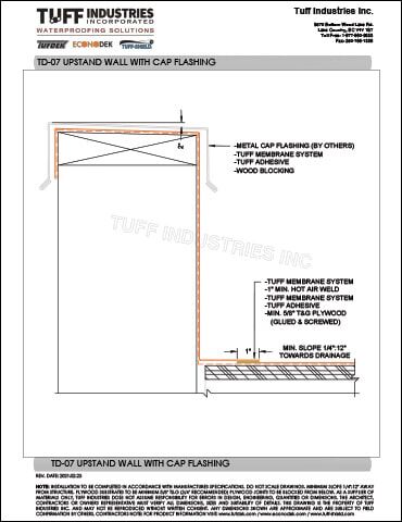 TD-07-UPSTAND-WALL-WITH-CAP-FLASHING TD-07-UPSTAND-WALL-WITH-CAP-FLASHING
