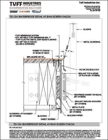 TD-12A-WATERPROOF-DETAIL-AT-RAIN-SCREEN-FASCIA TD-12A-WATERPROOF-DETAIL-AT-RAIN-SCREEN-FASCIA
