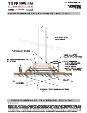 TD-12D-TUFF-MEMBRANE-WITH-TOP-MOUNT-POST-ON-PEDESTAL-BASE TD-12D-TUFF-MEMBRANE-WITH-TOP-MOUNT-POST-ON-PEDESTAL-BASE