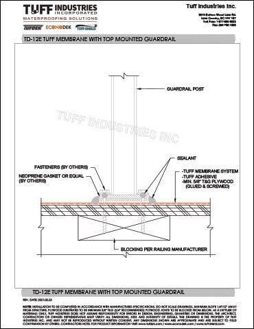 TD-12E-TUFF-MEMBRANE-WITH-TOP-MOUNTED-GUARDRAIL TD-12E-TUFF-MEMBRANE-WITH-TOP-MOUNTED-GUARDRAIL