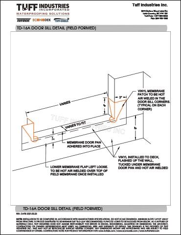 TD-16A-DOOR-SILL-DETAIL-(FIELD-FORMED) TD-16A-DOOR-SILL-DETAIL-(FIELD-FORMED)