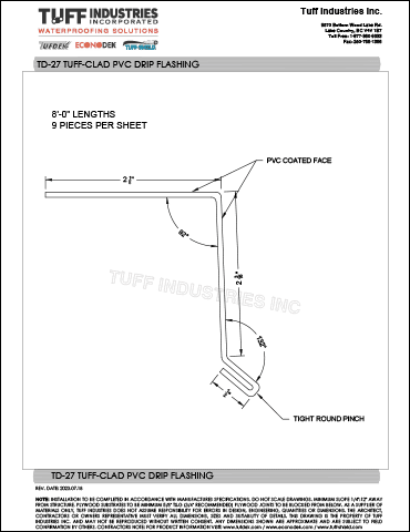 TD-27 TUFF CLAD PVC DRIP FLASHING